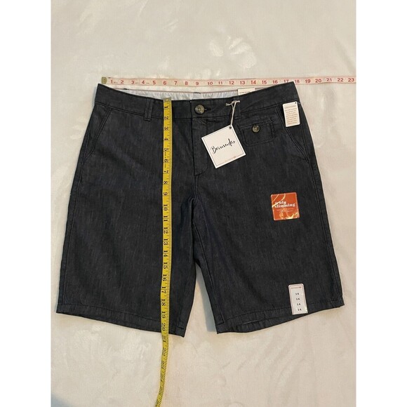Dockers Bermudas Women's Truly Slimming Jean Shorts Size 14 Blue Dark Wash New - Picture 3 of 9